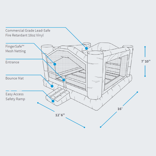 Schematic of Space Saver Indoor Bounce House Rental in Rochester, NY