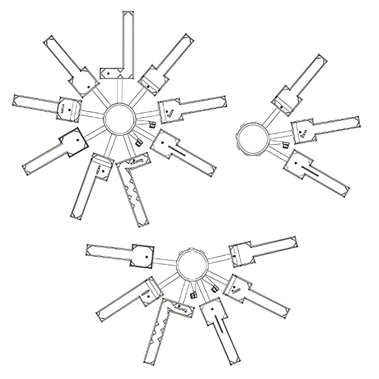 Diagram showing three different mobile miniature golf course configurations available to rent.