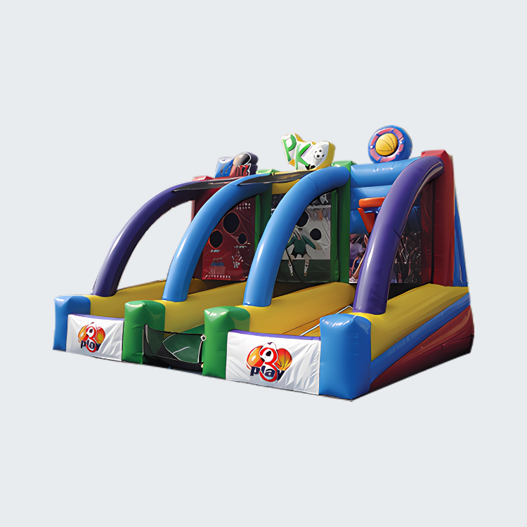 3 Play 3 in 1 Sports Inflatable Rental Featuring Football, Basketball and Soccer Games