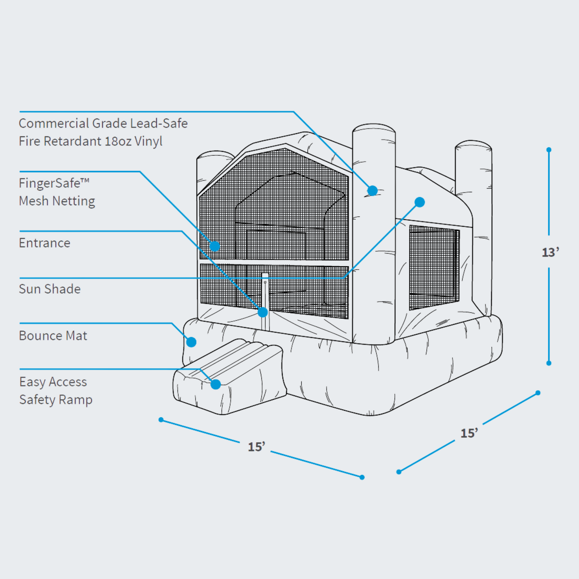 Bounce House Rental in Rochester, NY Detailed Schematic