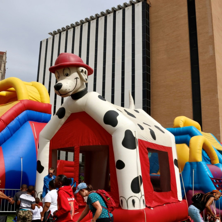 Families Enjoying the Dalmatian Bounce House Rental in Rochester, NY