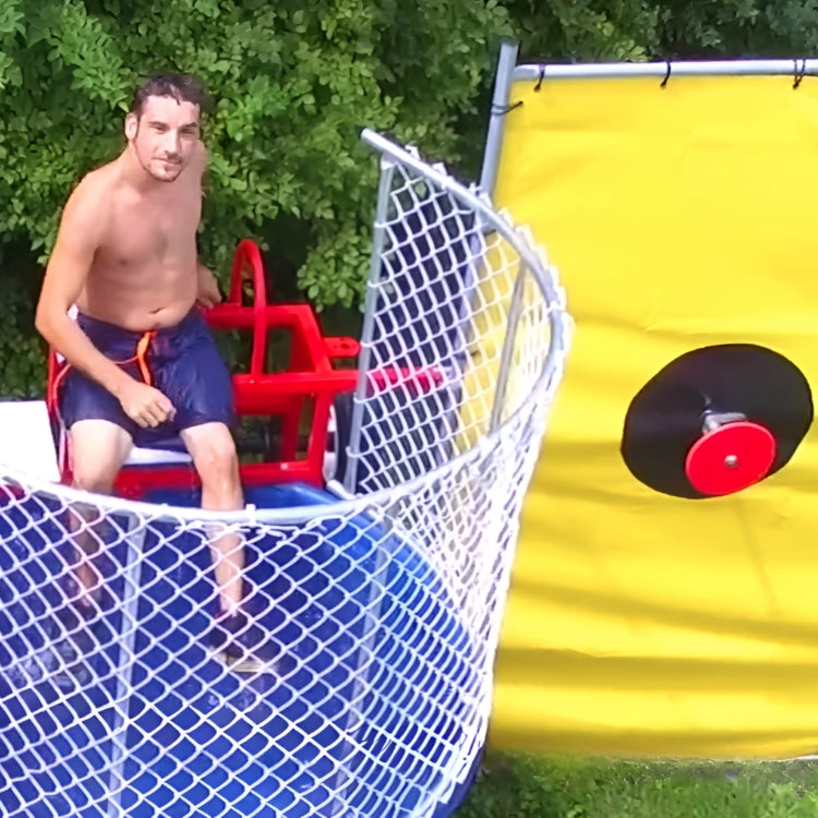 Person Sitting Waiting to Be Dunked in Dunk Tank Rental