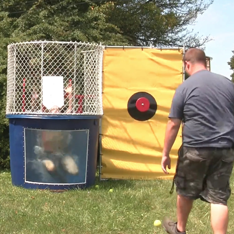 Person Plunging into a Dunk Tank Rental in Rochester, NY