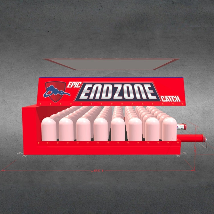 Epic End Zone Catch logo on the side of the inflatable rental.