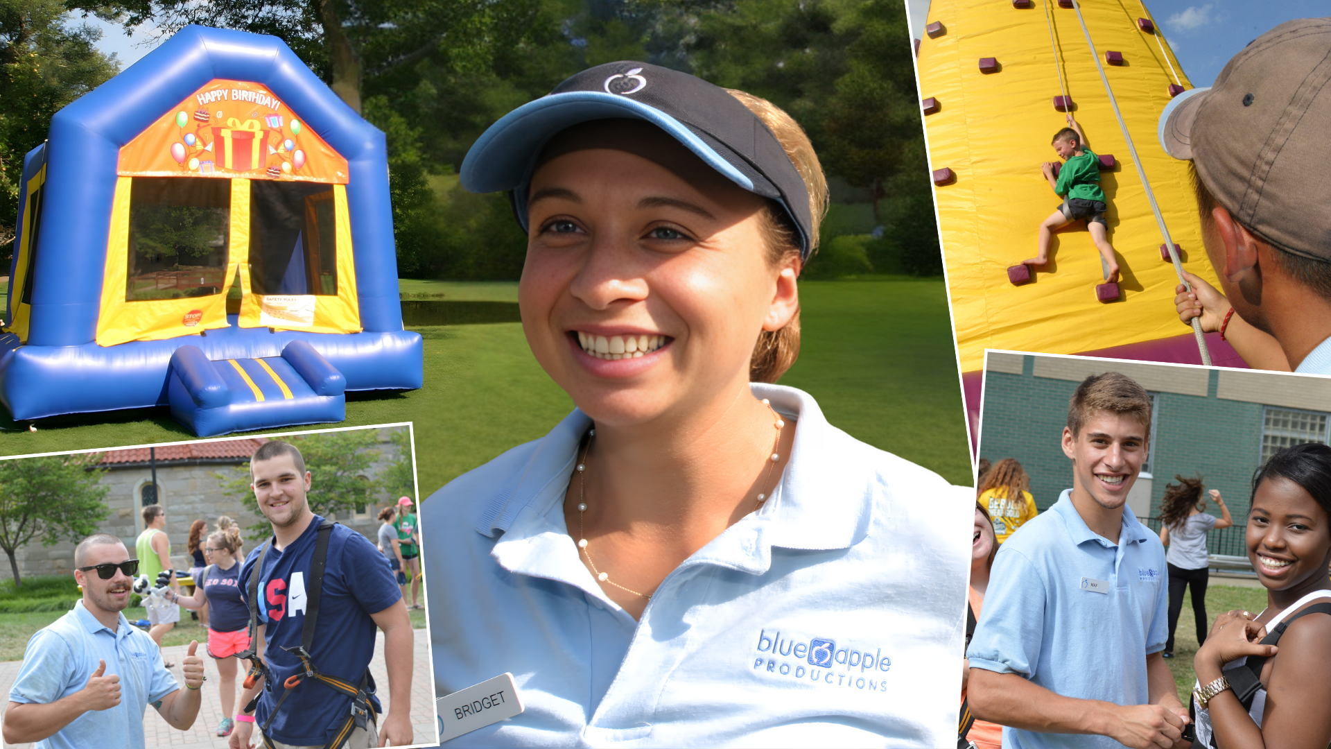 Collage Showing Full-Service, Safety-Focused Bounce House and Inflatable Entertainment Rentals for Parties and Events in Rochester, NY.
