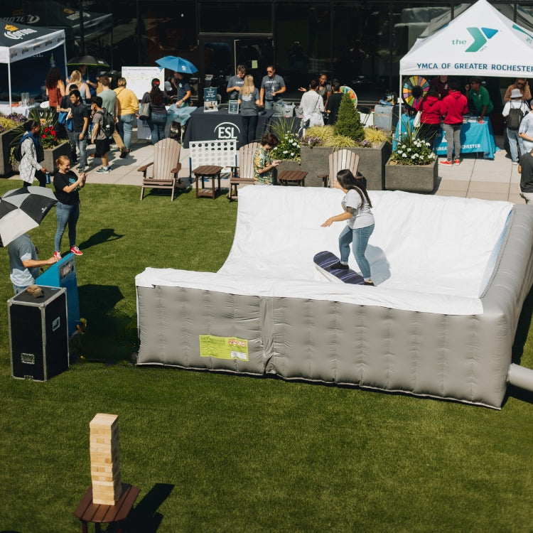 Aerial Photo of Mechanical Snowboard Rental in Rochester, NY at an Event