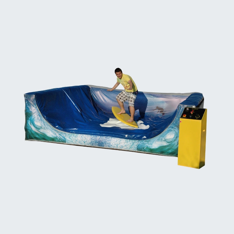 Man Riding Mechanical Surfboard Ride Activity Rental in Rochester, NY