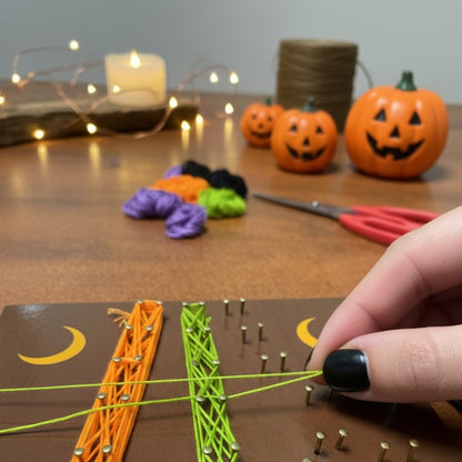 Halloween String Art DIY Being Made