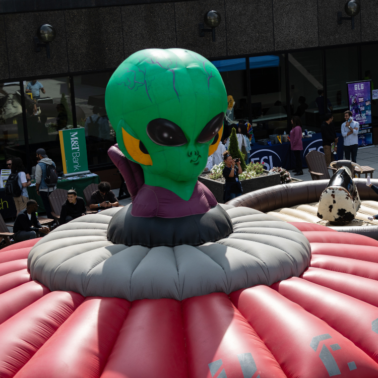 Close Up Picture of Inflatable UFO Laser Tag Inflatable Rental in Rochester, NY