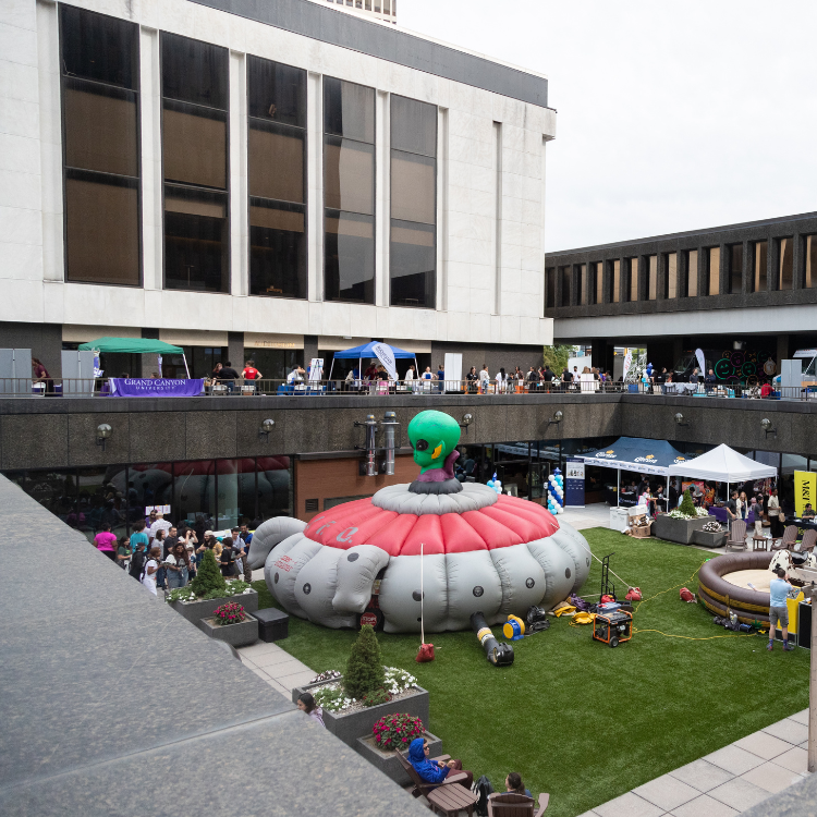 UFO Laser Tag Arena Inflatable At An Event in Rochester, NY