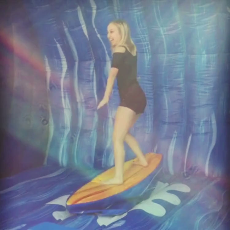 Video of Girl Riding Mechanical Surfboard Rental in Rochester, NY